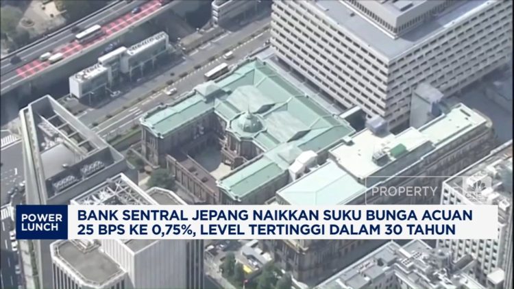 Suku Bunga BOJ Naik 25 Bps ke Level Tertinggi dalam 30 Tahun